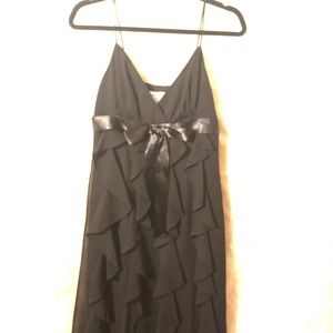 Black ruffle dress with bow